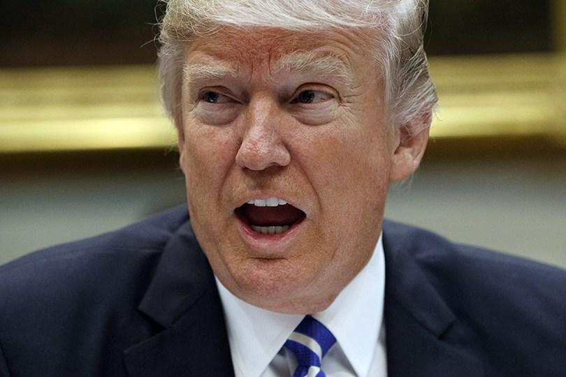 President Donald Trump speaks during a meeting with House and Senate leadership on Wednesday at the White House