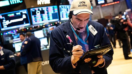 Traders on the floor of the New York Stock Exchange