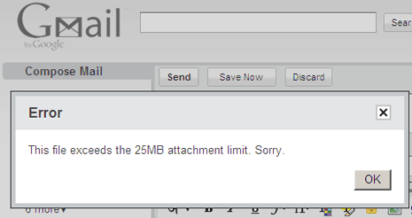 Gmail users can now receive attachments up to 50 megabytes, sent files still limited to 25