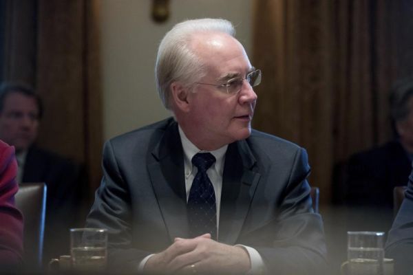 Human and Human Services Secretary Tom Price listens