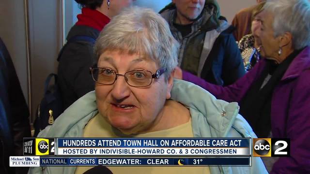 Hundreds gathered in Howard County Sunday night to show their support for the Affordable Care Act