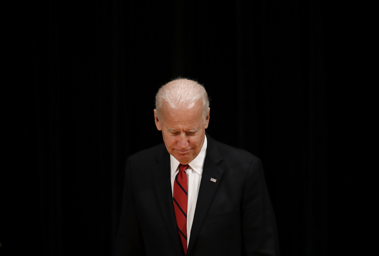 Former Vice President Joe Biden walks onstage during an event to formally launch the Biden Institute a research and policy center focused on domestic issues at the University of Delaware in Newark Del. Monday