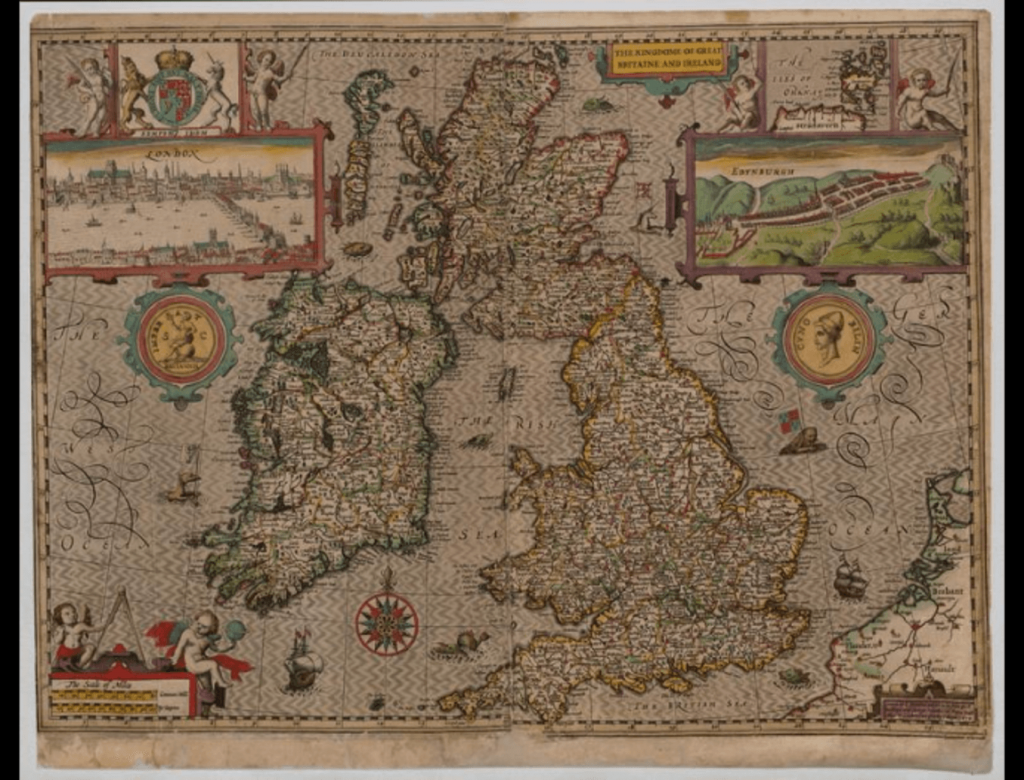 John Speed Theatre of the Empire of Great Britaine 1611/12.     Cambridge University Library