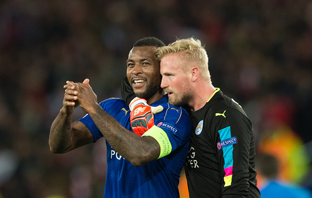 Leicester City Wes Morgan Kaspar Schmeichel