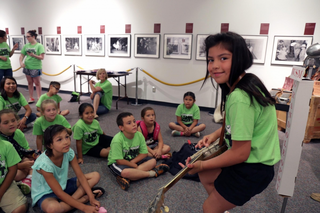 Students visit ExhibitsUSA's 'Grand Ole Opry&#039 exhibition at Chisholm Trail Heritage Center in Duncan Oklahoma in August 2015