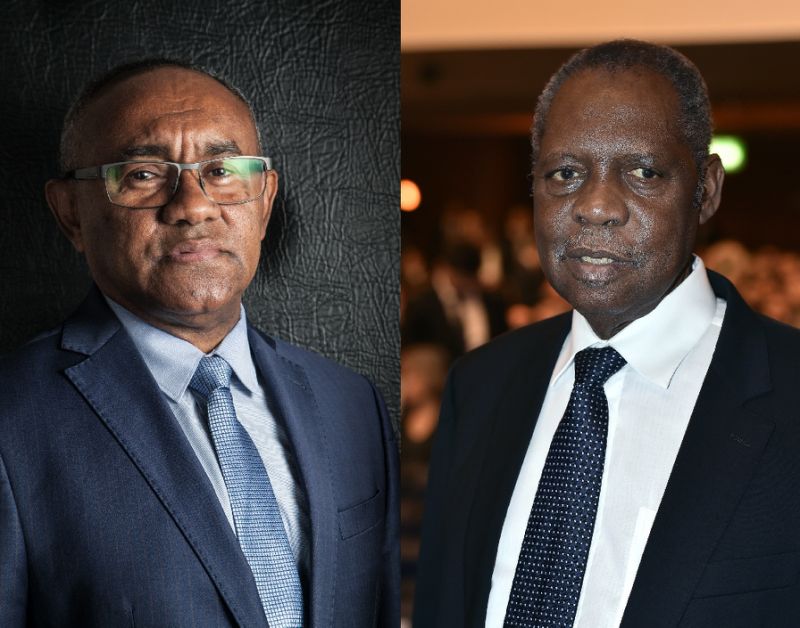 Ahmad Ahmad head of the Madagascar Football Assocation and Confederation of African Football president Issa Hayatou