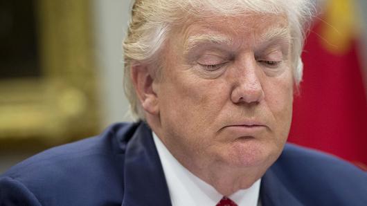 President Donald Trump speaks during a meeting about the federal budget in the Roosevelt Room at the White House in Washington DC