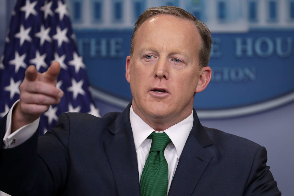 White House Press Secretary Sean Spicer accused the news media of'cherry-picking information when reporting about Donald Trump's accusation that Barack Obama wire-tapped Trump Tower