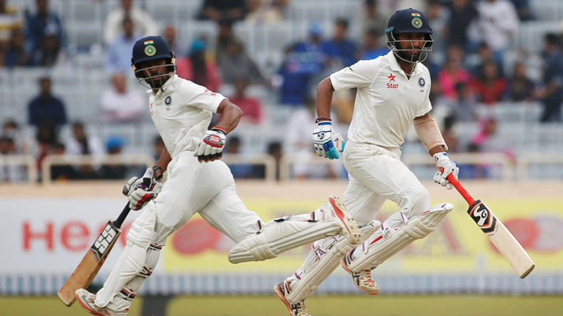 Pujara Saha put India on top in third Test