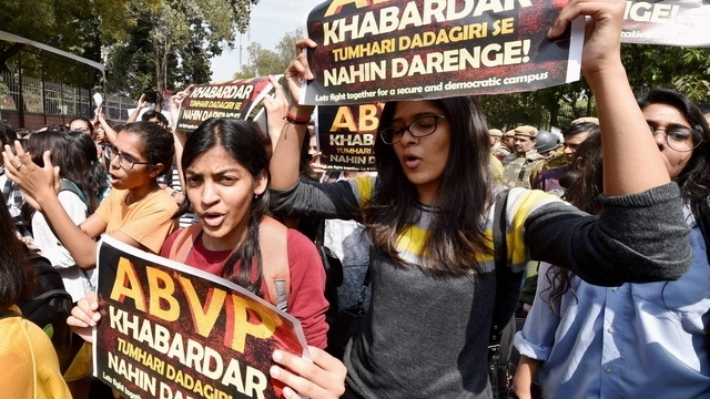 Ramjas row ABVP suspends 2 members arrested for attacking students after DU’s protest march