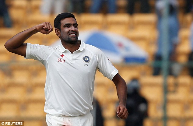 Ravichandran Ashwin celebrates after taking the wicket of Peter Handscomb on day four