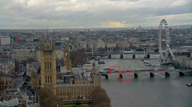 Reuters
Woman falls from Westminster Bridge as suspect ploughs through pedestrians in London