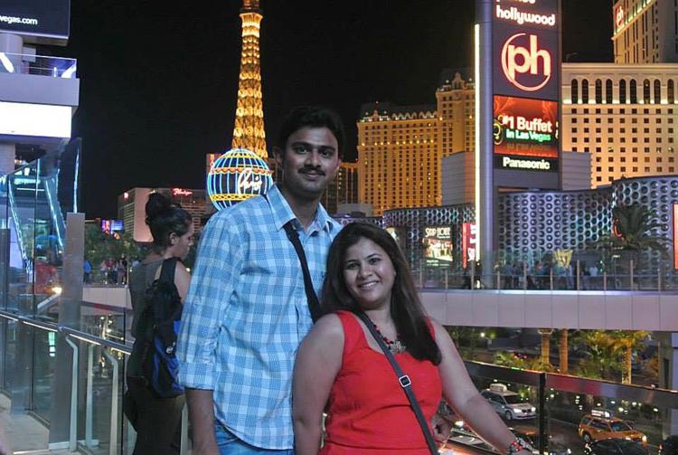 Srinivas Kuchibhotla and his wife Sunayana Dumala in Las Vegas