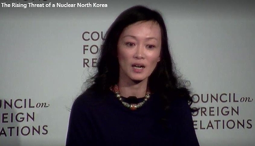 Sue Mi Terry speaks during a Council on Foreign Relations discussion on North Korea on March 13