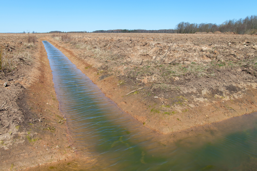 New ditch in farmland