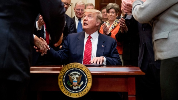 U.S. President Donald Trump in the Roosevelt Room