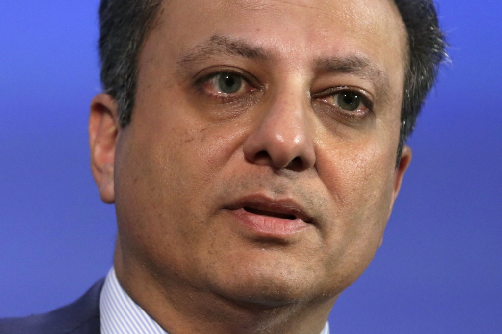 15 2016 shows US Attorney Southern District of New York Preet Bharara speaking at the Wall Street Journal CEO council annual meeting in Washington. Preet Bharara a U.S. attorney for the Southern District of New York