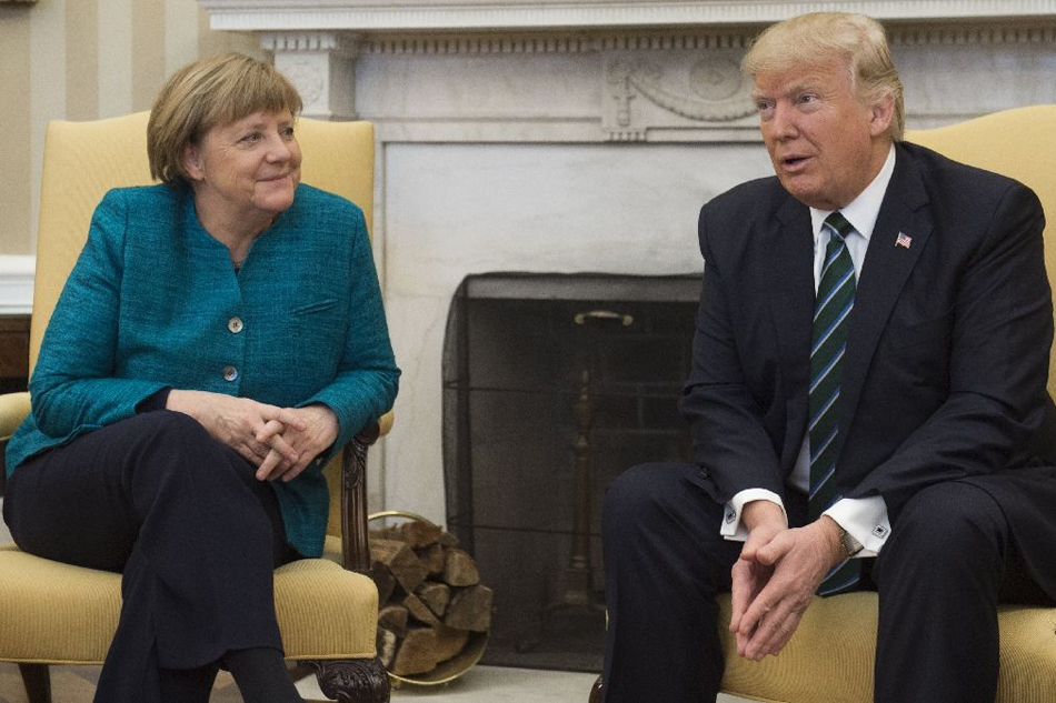 US President Donald Trump and German Chancellor Angela Merkel held talks at the White House in Washington DC Friday. Saul Loeb AFP