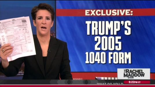 MSNBC SHOWS DONALD TRUMP'S TAX RETURNS