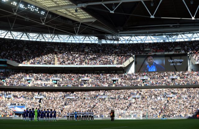 A minute's applause is held before Tottenham's clash with Chelsea