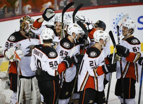 Goaltending intrigue arises for Game 4 of Ducks-Flames playoff series