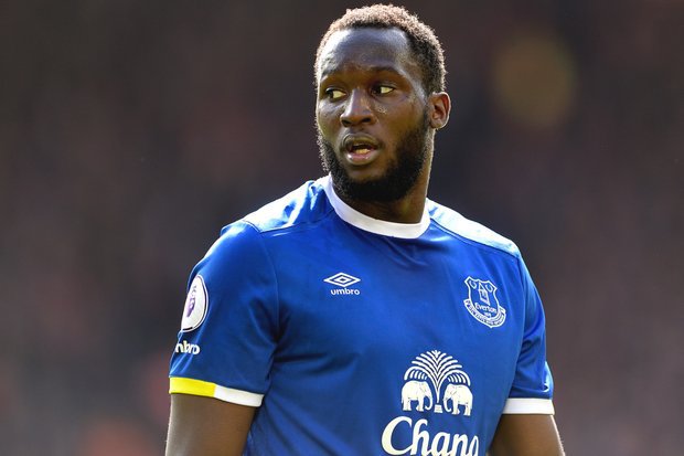 Romelu Lukaku plays for Everton versus Liverpool in the Premier League at Anfield