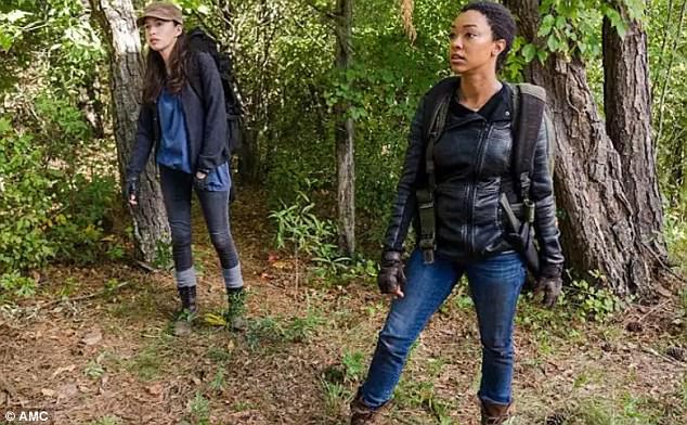 Season finale Rosita Espinosa and Sasha Williams are shown in a still from season seven of The Walking Dead