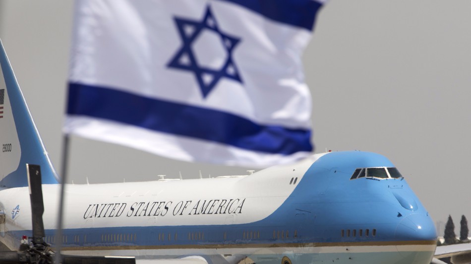 Air Force One carrying President Donald Trump and First Lady Melania Trump lands at Ben Gurion Airport in Lod outside Tel Aviv Israel