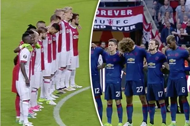 Manchester United F.C. and Ajax stars pay tribute to bombing victims