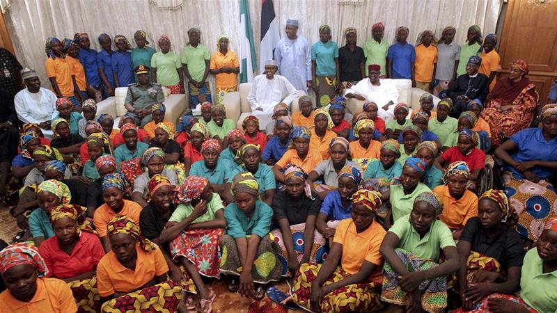 Buhari said he was happy to welcome the Chibok girls back to freedom