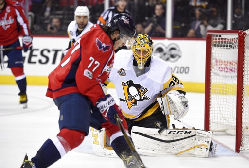 NHL PLAYOFFS: Crosby scores twice, Bonino has winner as Pens beat Caps