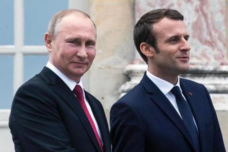 Russian President Vladimir Putin and France’s Emmanuel Macron pledged to fight terrorism in their meeting