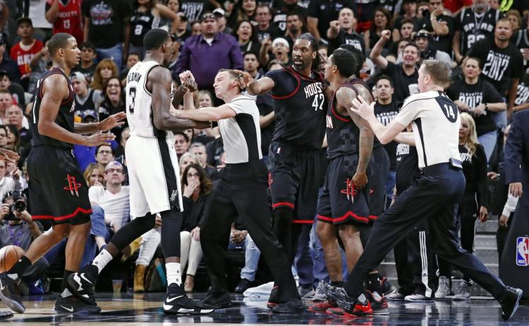 Tempers flare between the Rockets and Spurs