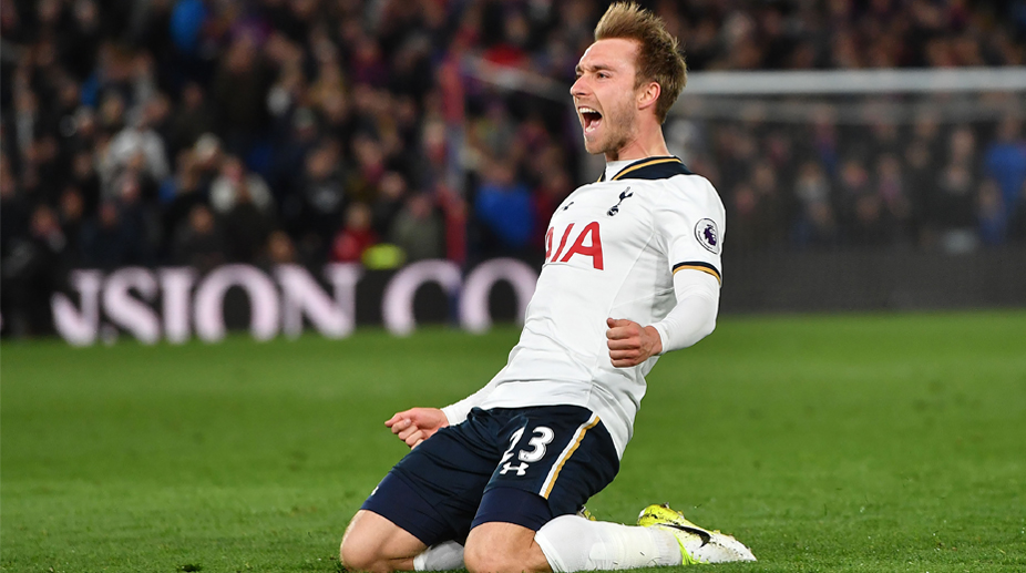 Tottenham Hotspur midfielder Christian Eriksen celebrates his goal