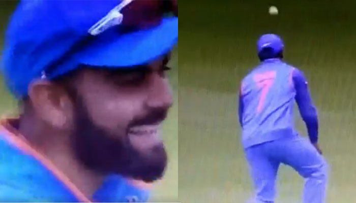 WATCH Virat Kohli cannot stop laughing as MS Dhoni drops a sitter against Bangladesh in 2nd warm-up game