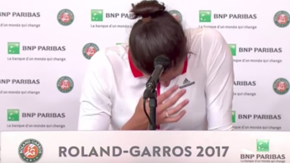 Muguruza broke down speaking to the press