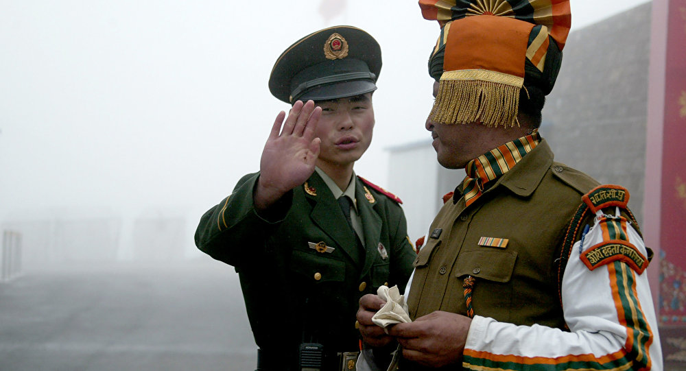 10 2008 shows a Chinese soldier next to an Indian soldier at the Nathu La border crossing between India and China in India's northeastern Sikkim state