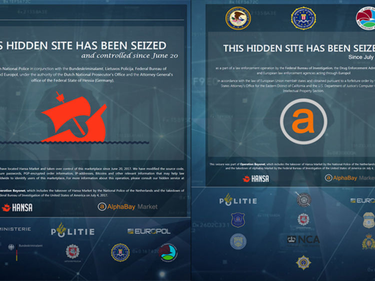 The pages now displaying to those visiting the darknet markets