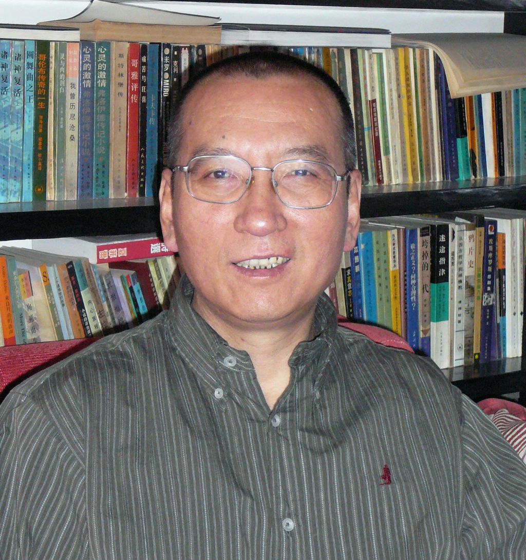 Liu Xiaobo as he poses for