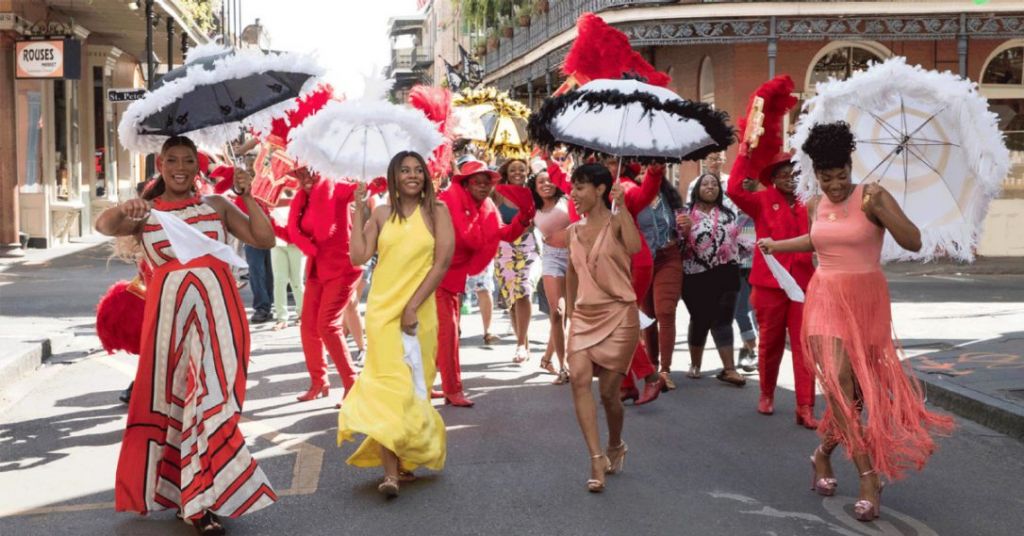 From left Queen Latifah Regina Hall Jada Pinkett Smith and Tiffany Haddish in Girls Trip