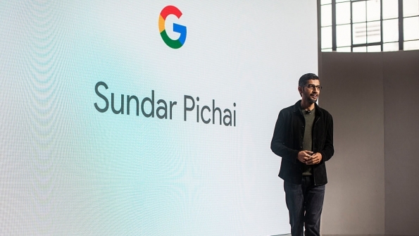 Pichai Sundararajan known as Sundar Pichai CEO of Google Inc. speaks during an event last year