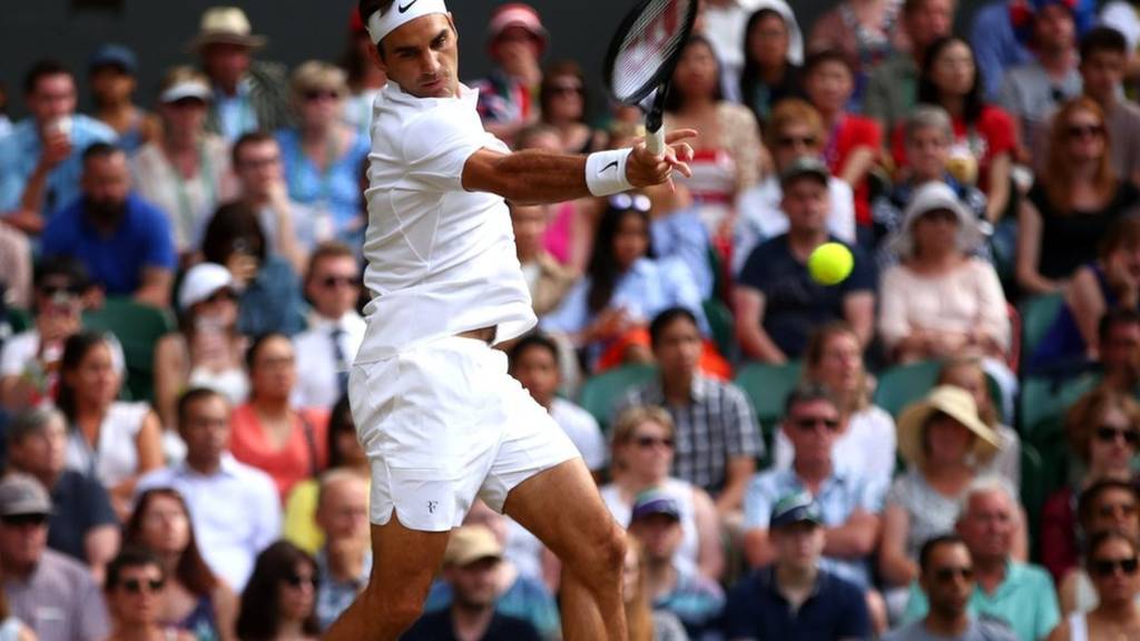 Roger Federer in action