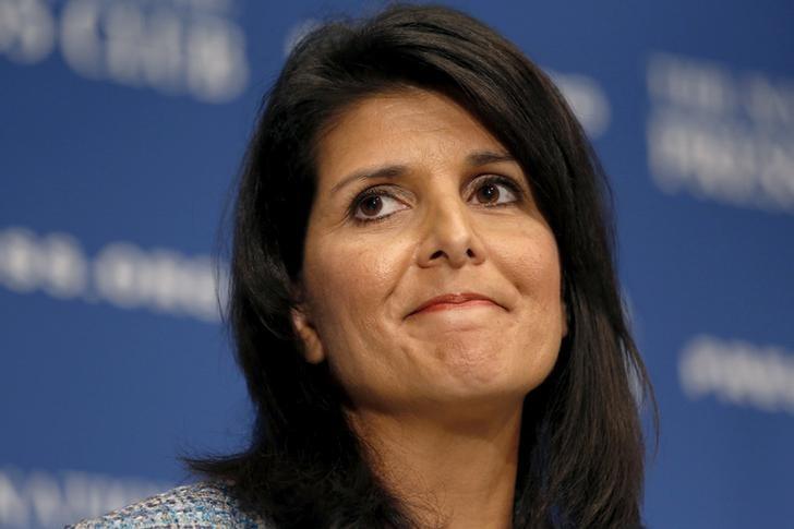 South Carolina Governor Nikki Haley speaking at the National Press Club in Washington