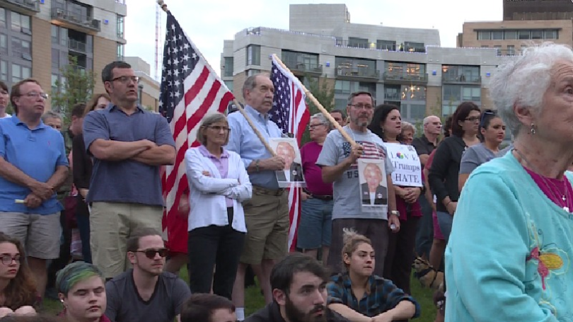 Group Marches in Center City in Response to Violence at VA White Nationalist Rally