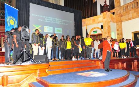 Image Text
 SALUTE Jamaica's Track & Field team take a bow at a dinner held in their honour