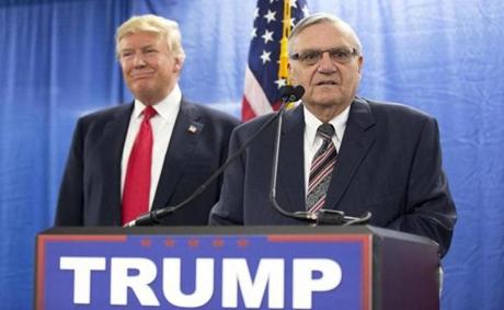 Donald Trump with former Arizona sheriff Joe Arpaio in January 2016