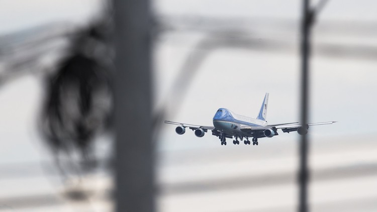 Nick Wagner	

	Air Force One approaches Austin Bergstrom International Airport in Austin on Tuesday