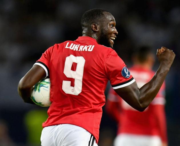 Romelu Lukaku celebrates scoring a goal for Manchester United earlier this week