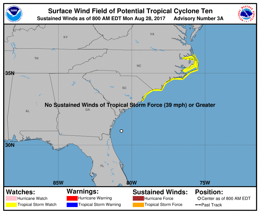 Tropical Storm Watch issued for NC, SC coast