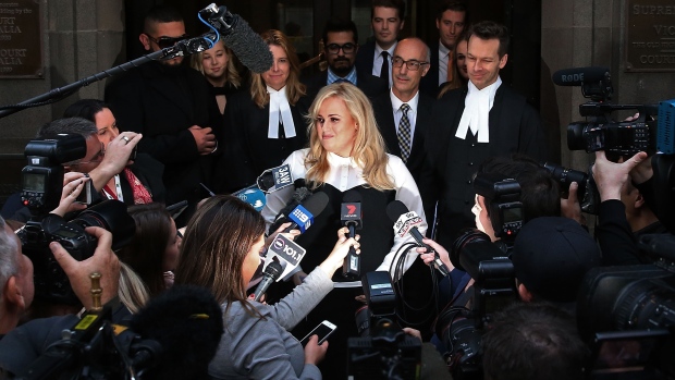 Australian actress Rebel Wilson is seen speaking to the media in June outside the Victorian Supreme Court in Melbourne Australia. After a three-week trial a jury returned unanimous verdicts in favour of Wilson. Now a judge has awarded her record damage